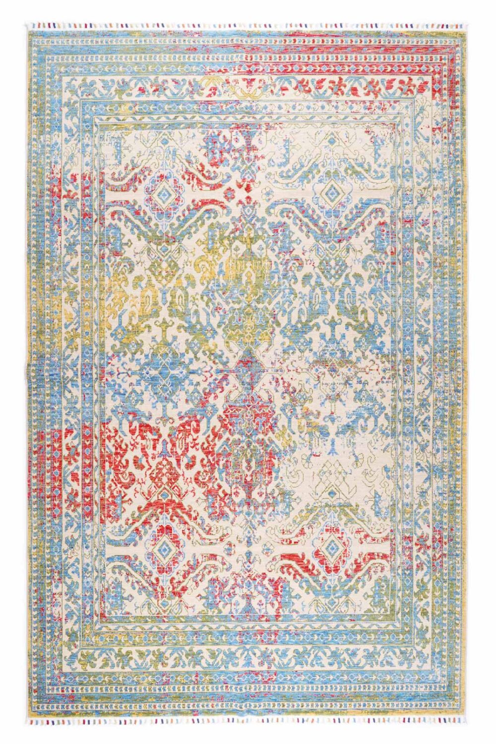 Colorful Modern Rug Beyerbeyi Usak Oriental Pattern 6.5x9.8 ft - Rugs Turkey