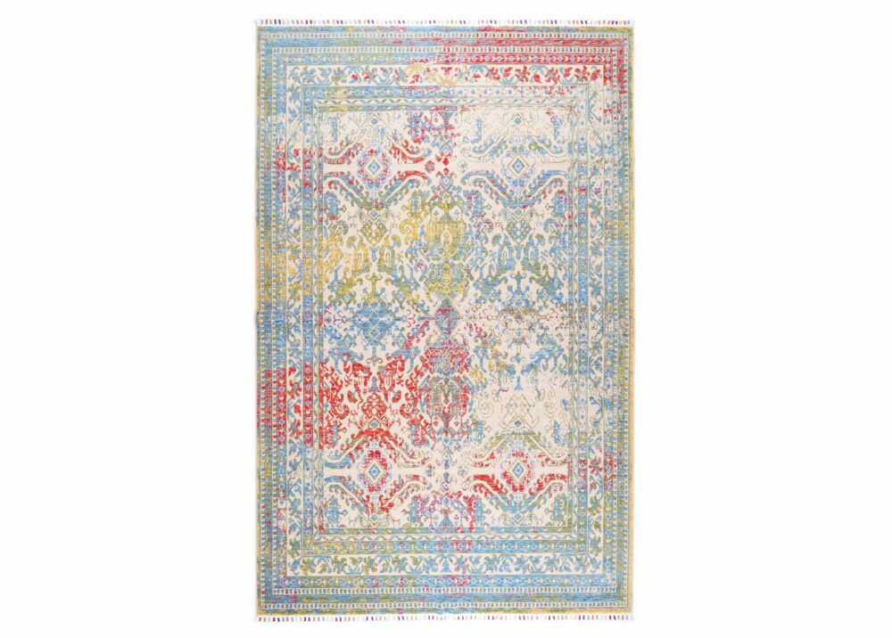 Colorful Modern Rug Beyerbeyi Usak Oriental Pattern 6.5x9.8 ft - Rugs Turkey