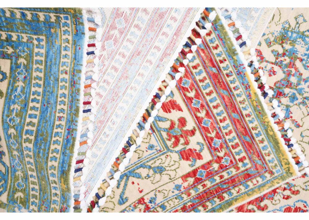 Colorful Modern Rug Beyerbeyi Usak Oriental Pattern 6.5x9.8 ft - Rugs Turkey