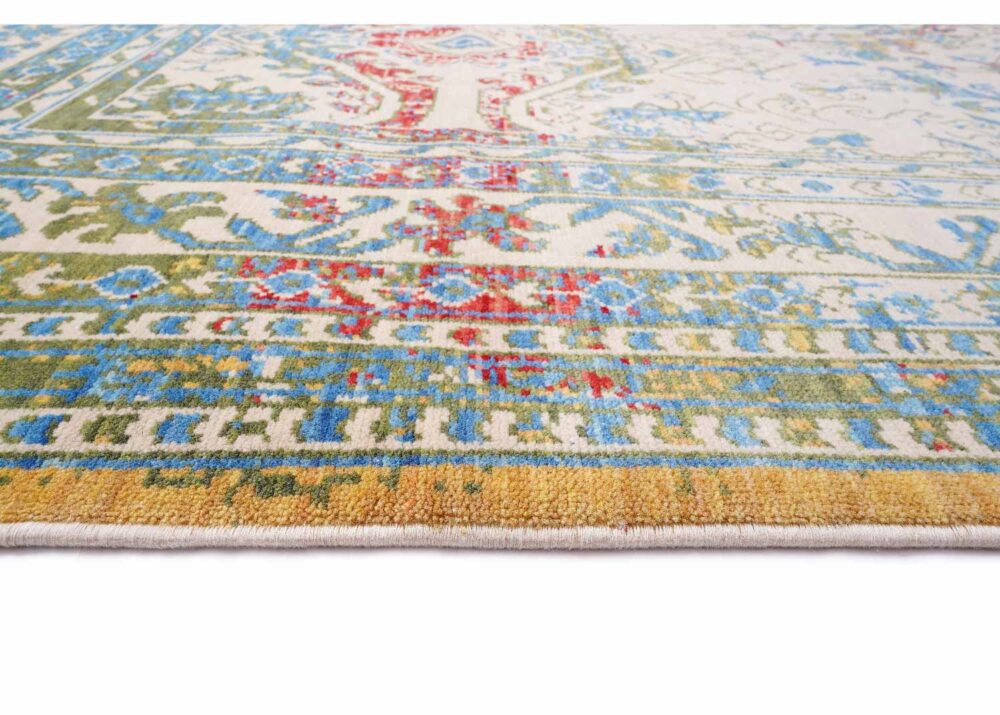 Colorful Modern Rug Beyerbeyi Usak Oriental Pattern 6.5x9.8 ft - Rugs Turkey