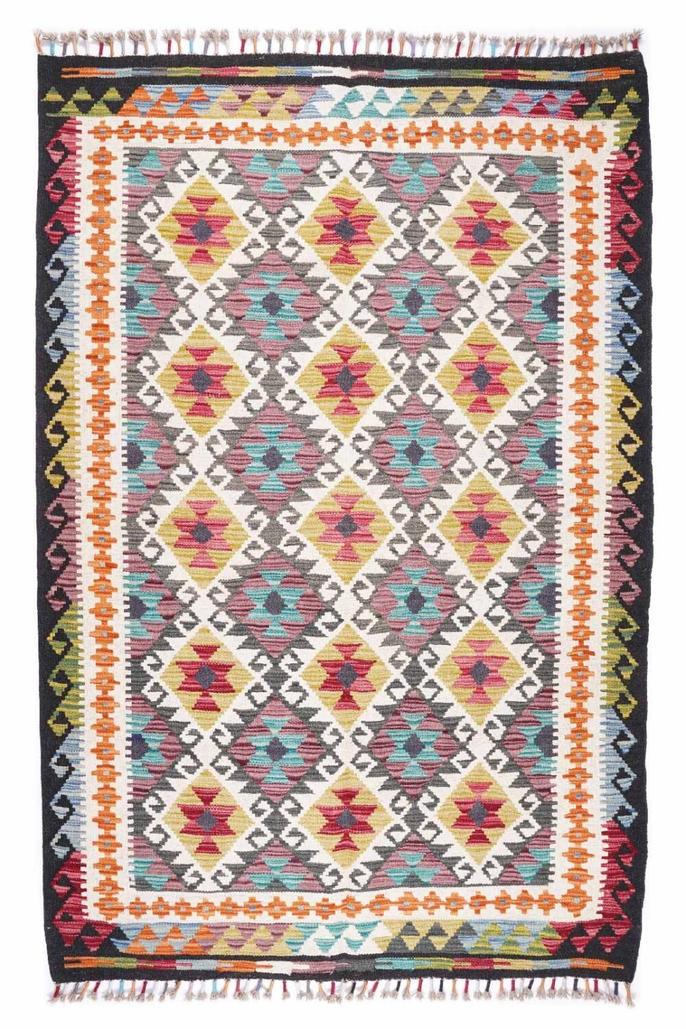 Colorful Rug Living Room Decor Kayseri Kilim 5.8x3.8 ft Handwoven - Rugs Turkey