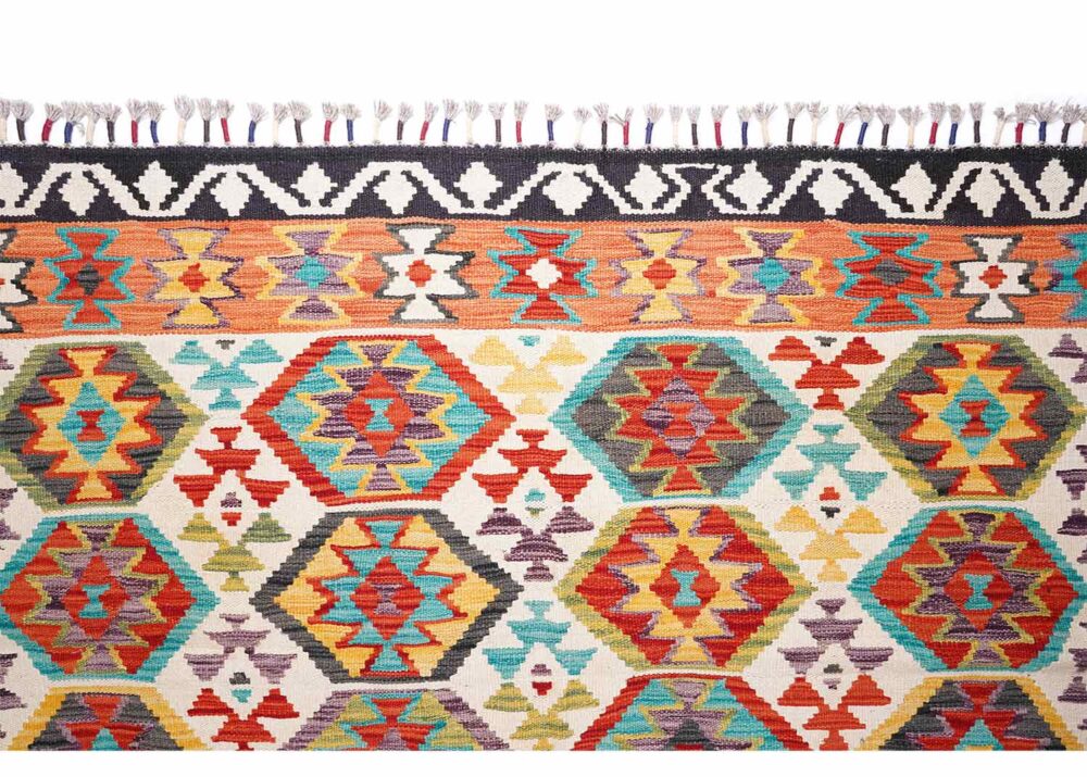 Hand-woven from 100% Wool Kilim Design 6 x 8 Outdoor Rug - Rugs Turkey