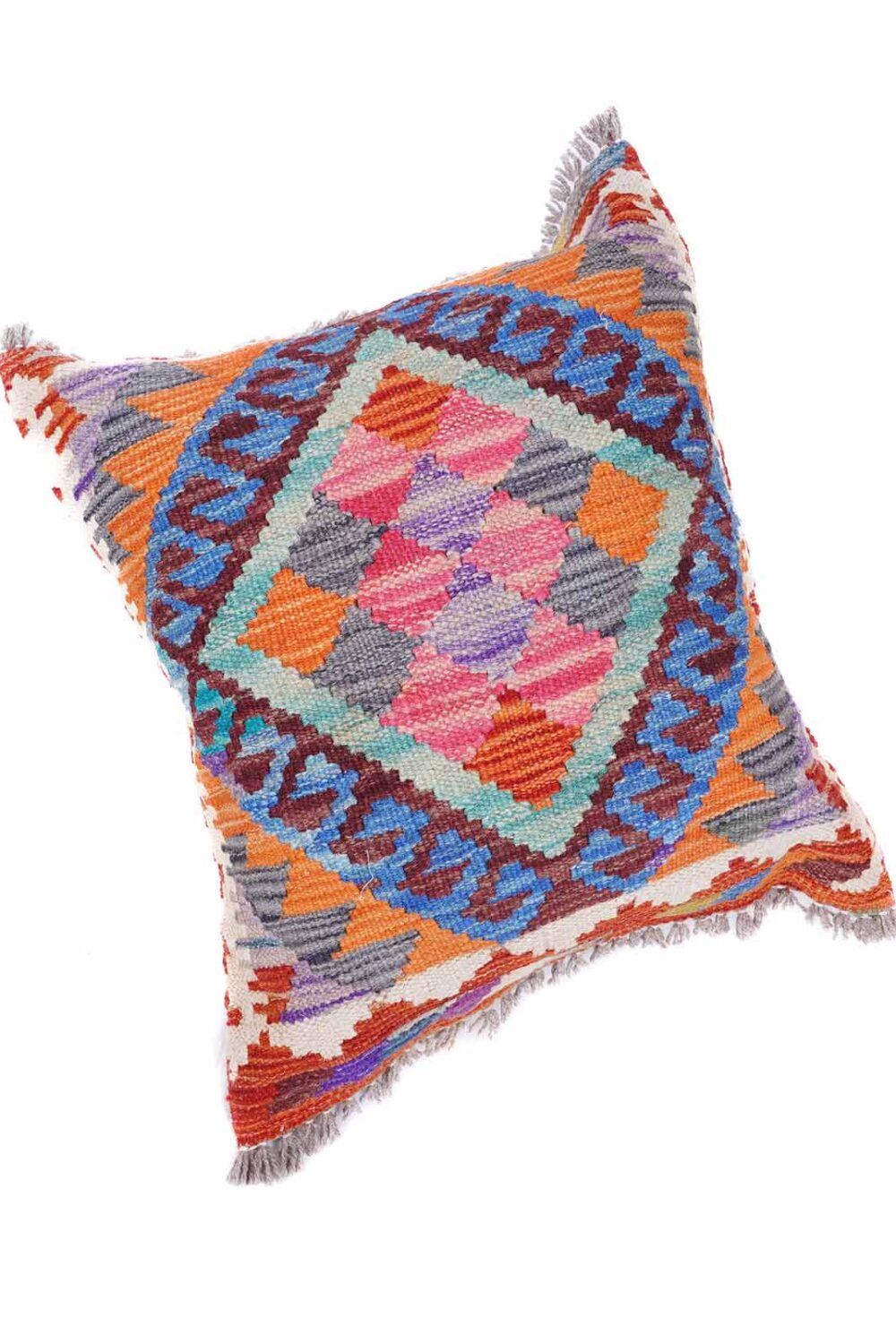 Decorative Pillows Multicolor 1.44x1.64 ft Wool Kilim Cushion - Rugs Turkey