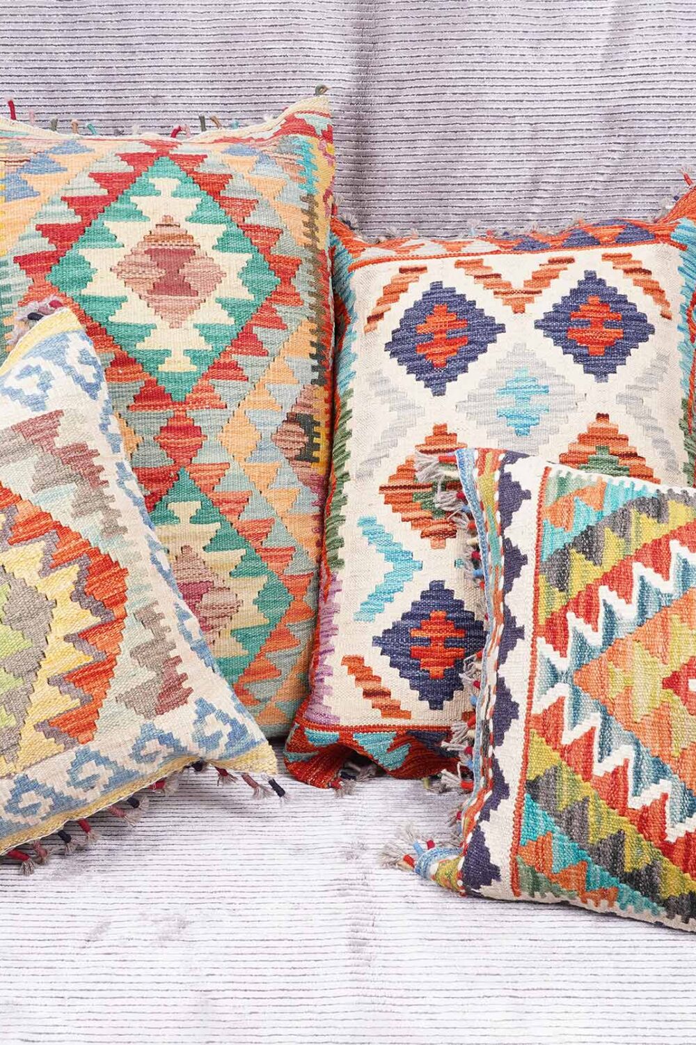 Different Size Pillows Colorful Kilim 4 Sizes Available - Rugs Turkey