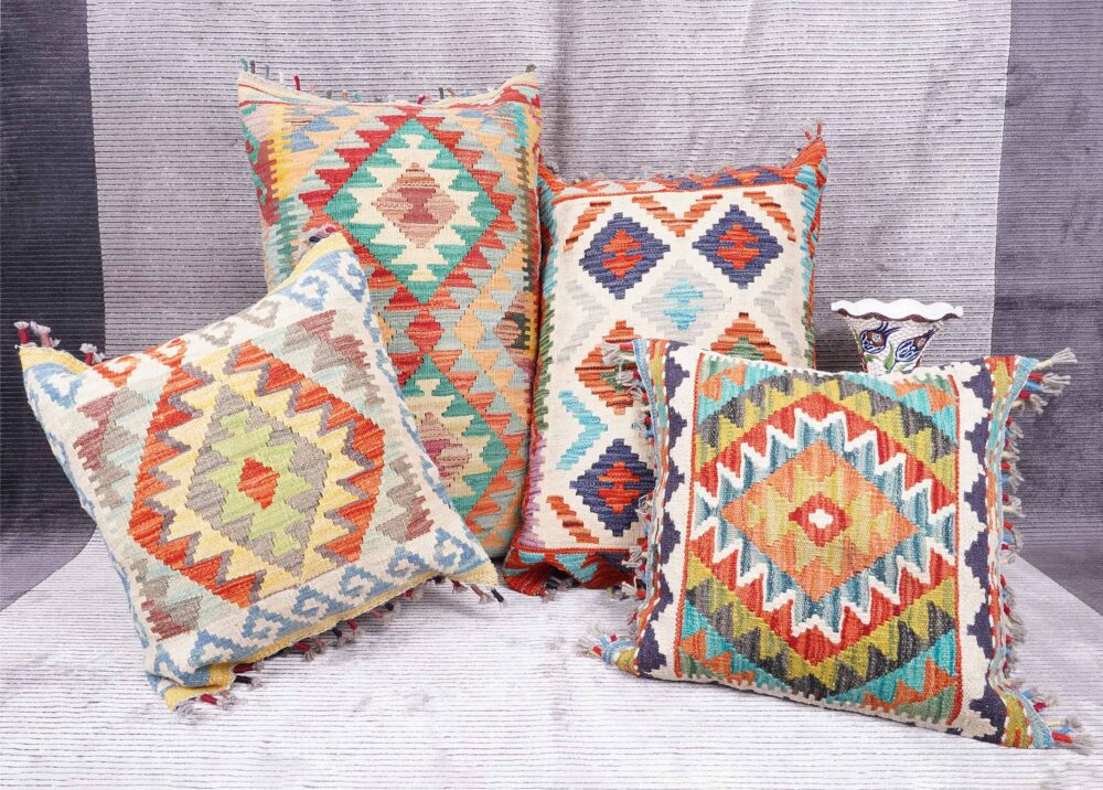 Different Size Pillows Colorful Kilim 4 Sizes Available - Rugs Turkey