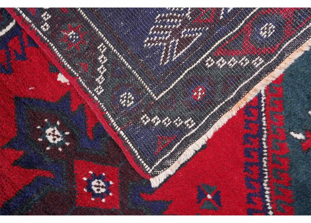 Dosemealti Blue Red Traditional Rug Hand-knotted 7x4 ft Pure Wool- Rugs Turkey