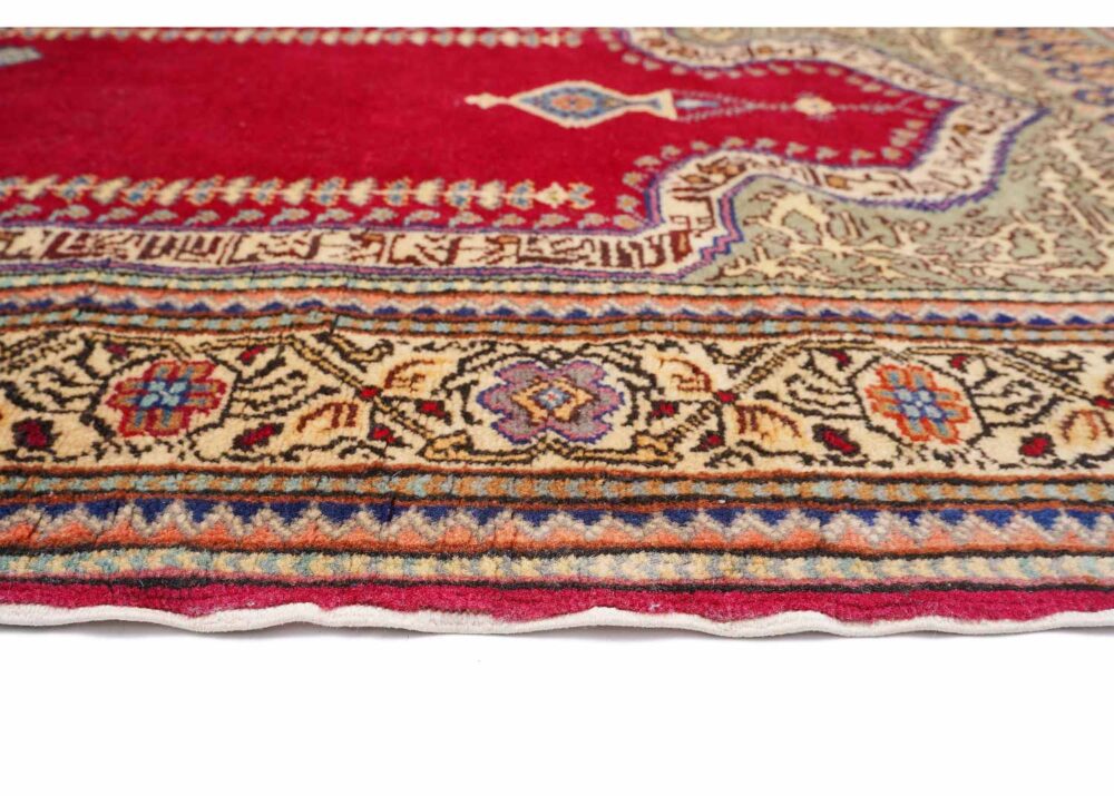 Elegant Brown Rugs for Living Room - Hand-Knotted Traditional Oriental Design with Red Accents 4.4x3 ft - Rugs Turkey