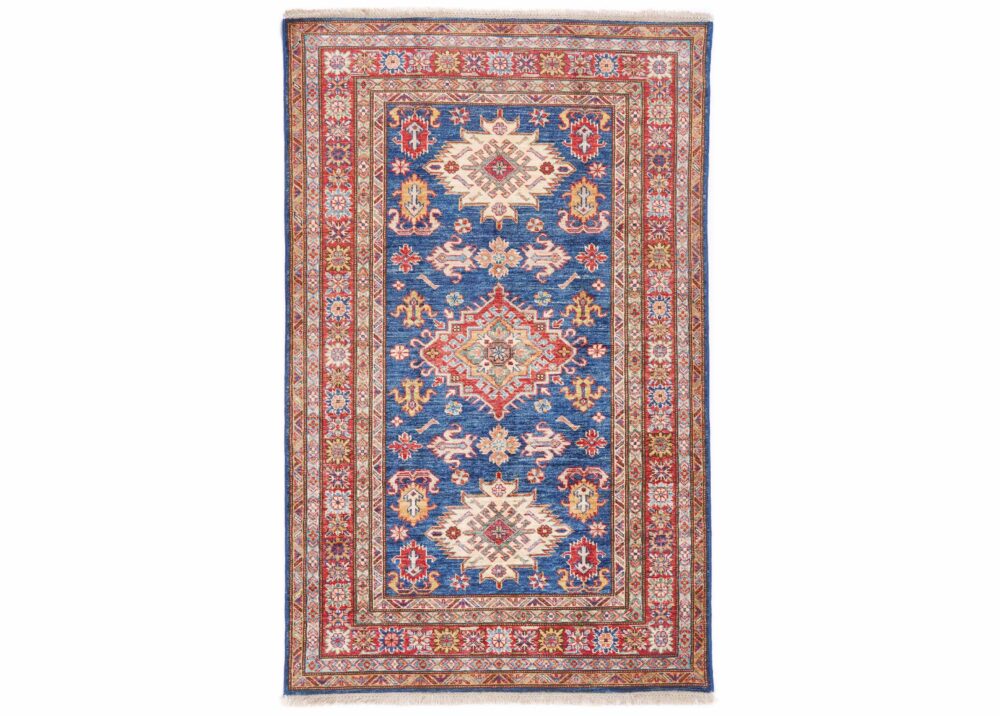 Elegant Geometric Pattern Rug in Red and Brown - Hand-Knotted Traditional Quality 6x3.7 ft - Rugs Turkey