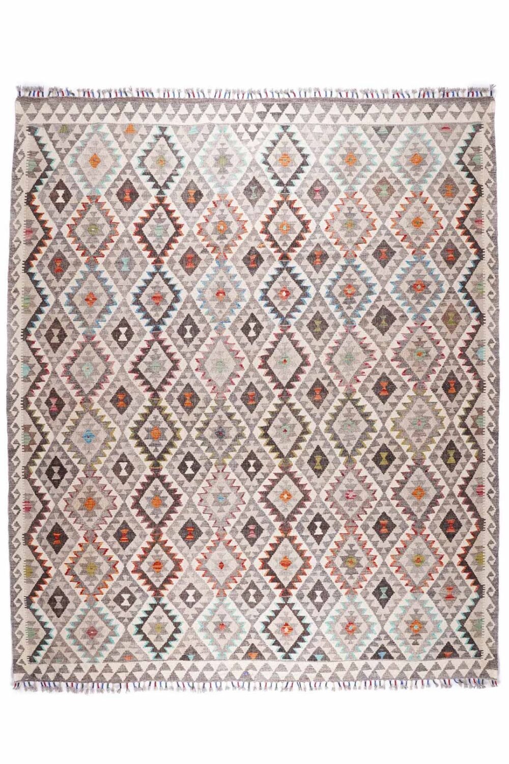 Elegant Large Farmhouse Rug Handwoven Kayseri Kilim 10x8.6 ft - Rugs Turkey