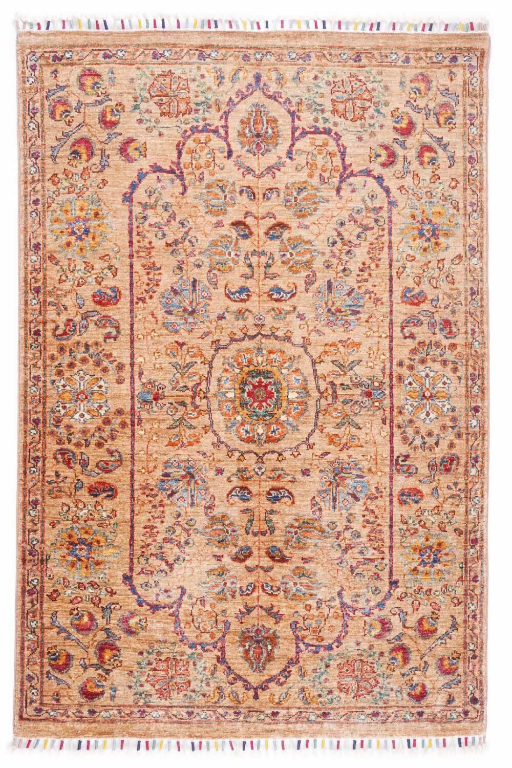 Elegant Orange and Brown Rugs for Living Room – Hand-Knotted Oriental Traditional Rugs for Sophisticated Décor 5.2x3.5 ft - Rugs Turkey