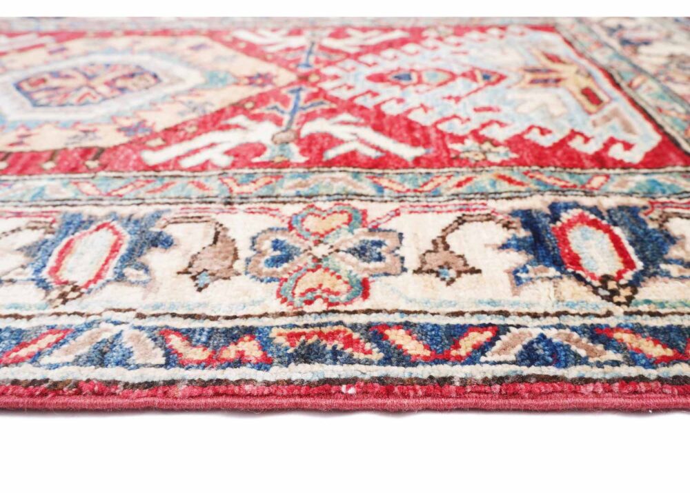 Elegant Red and Beige Rug Hand-Knotted Oriental Traditional Design for Home Decor 4x2.6 ft - Rugs Turkey