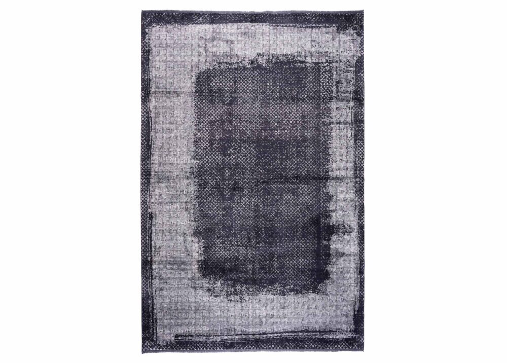 Exclusive Abstract Pattern Black Gray Rug 6.5x9.5 Modern Black231it - Rugs Turkey