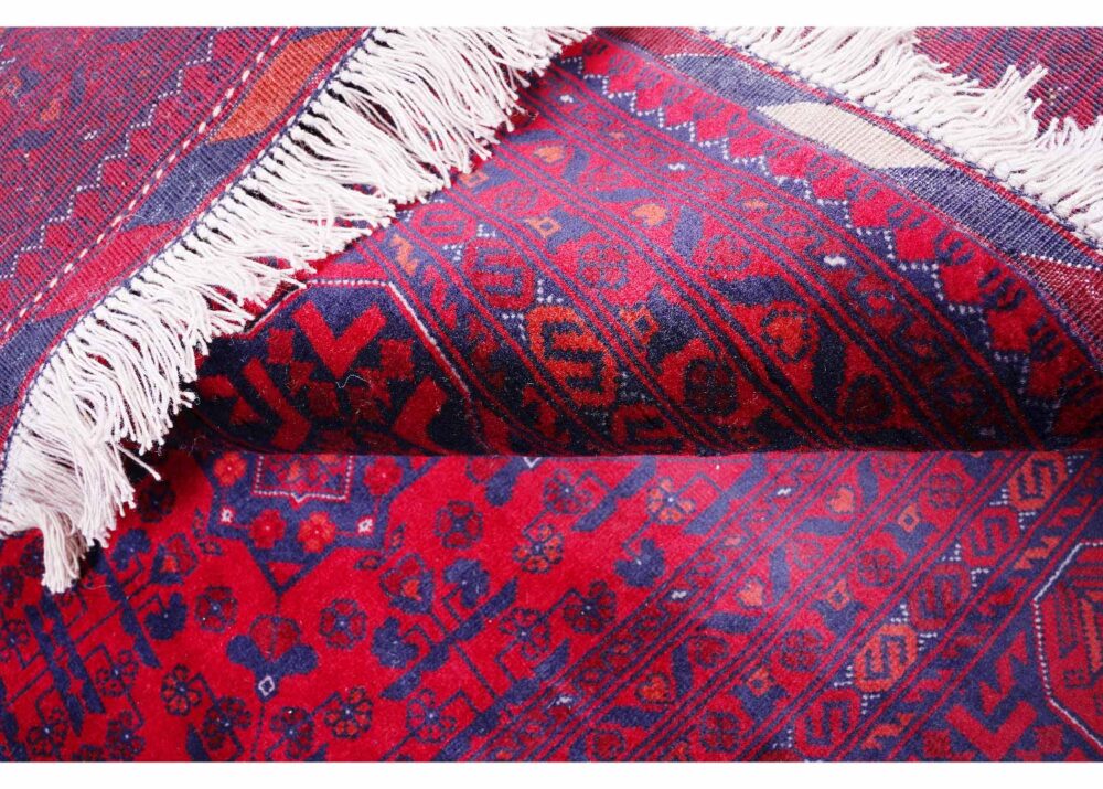 Exclusive Bilicik Red and Blue Area Rug Wool 7.8x5.5 ft Traditional - Rugs Turkey