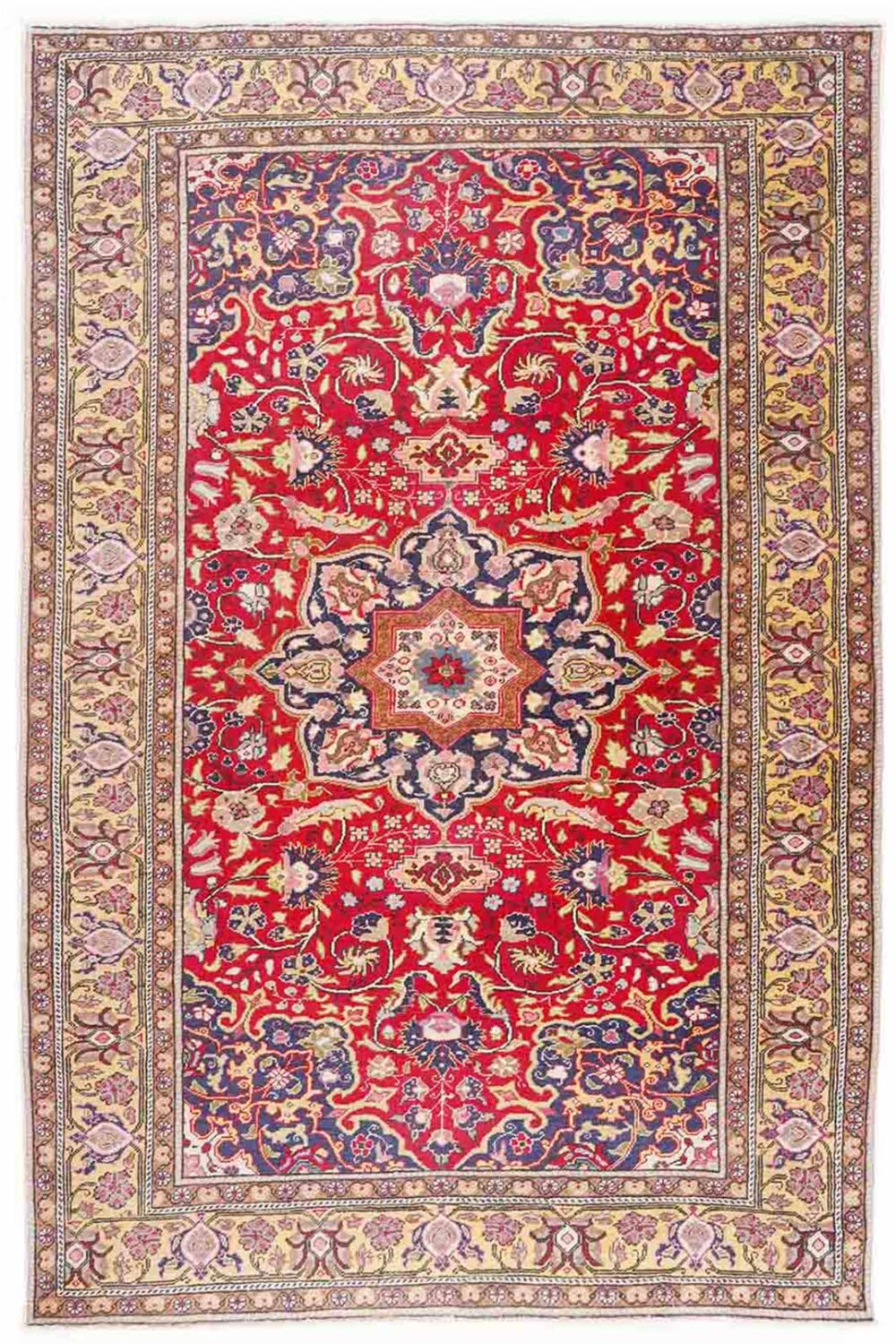 "Exclusive Kayseri Beige Red Area Rug 7x4.8 ft Traditional Oriental -Rugs Turkey