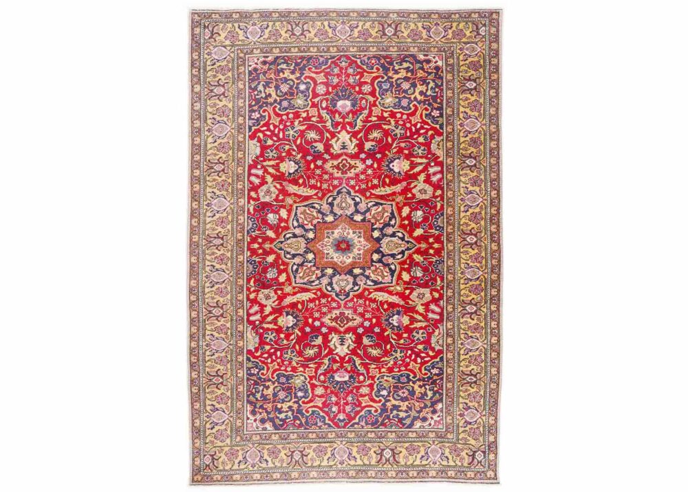 "Exclusive Kayseri Beige Red Area Rug 7x4.8 ft Traditional Oriental -Rugs Turkey