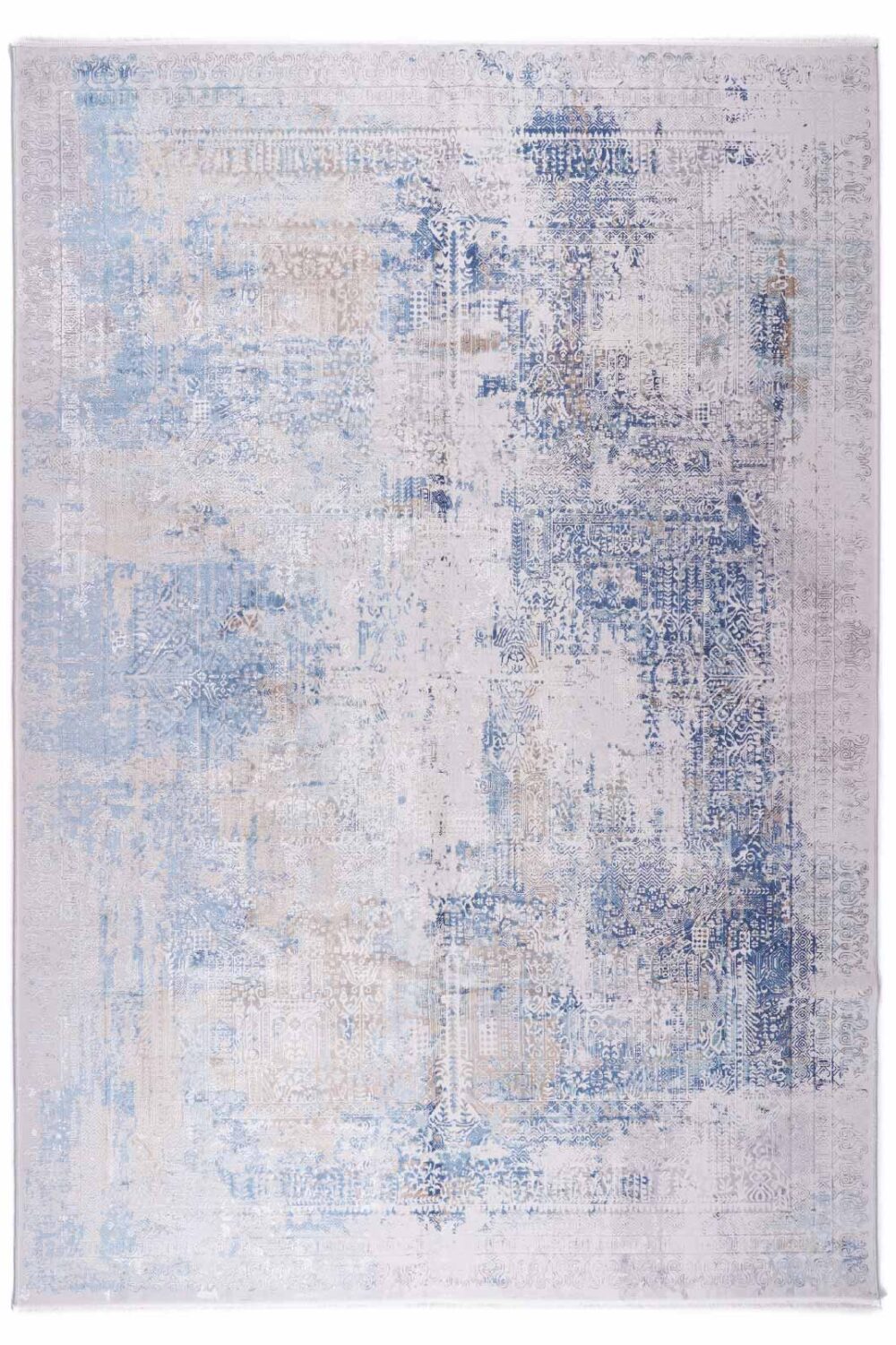 Exclusive Modern Infinity Abstract Blue and Grey Area Rugs 6.5x9.5 ft - Rugs Turkey