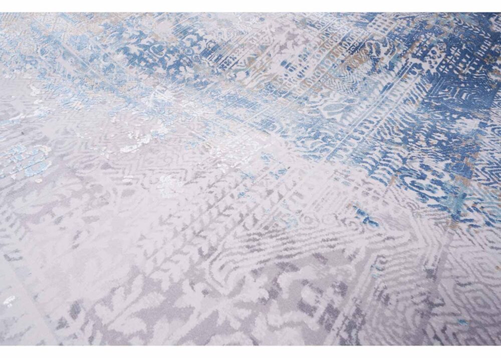 Exclusive Modern Infinity Abstract Blue and Grey Area Rugs 6.5x9.5 ft - Rugs Turkey