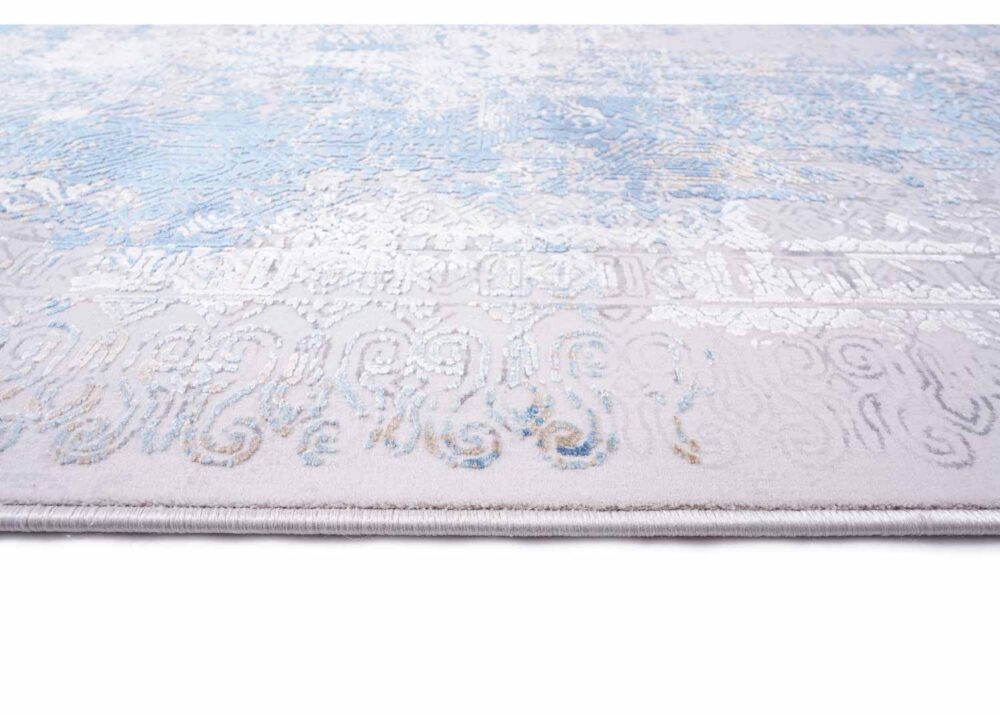 Exclusive Modern Infinity Abstract Blue and Grey Area Rugs 6.5x9.5 ft - Rugs Turkey