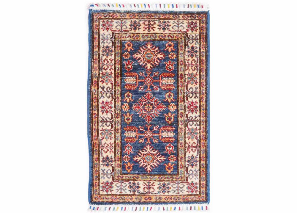 Exclusive Sherwan Blue Traditional Rug 3x2 ft Hand-knotted - Rugs Turkey