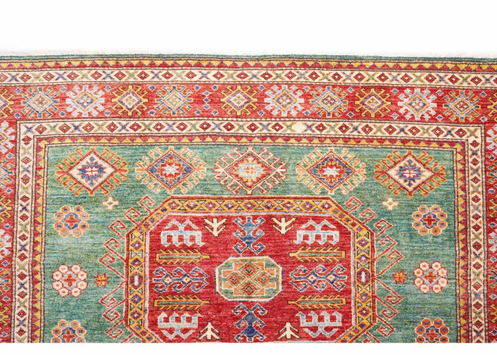 Exclusive Sherwan Red and Green Rug 8x6 ft Handknotted Traditional - Rugs Turkey