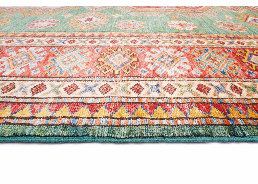 Exclusive Sherwan Red and Green Rug 8x6 ft Handknotted Traditional - Rugs Turkey