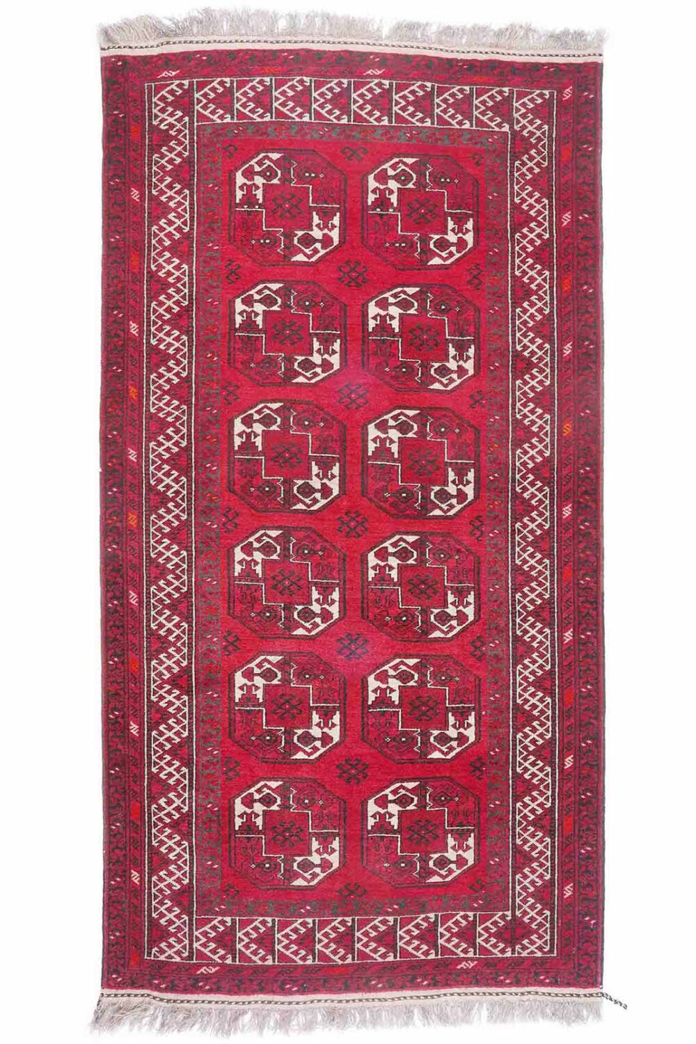 Fil Pai Red and Beige Outdoor Rug Traditional Semi-Old 6x3 ft - Rugs Turkey