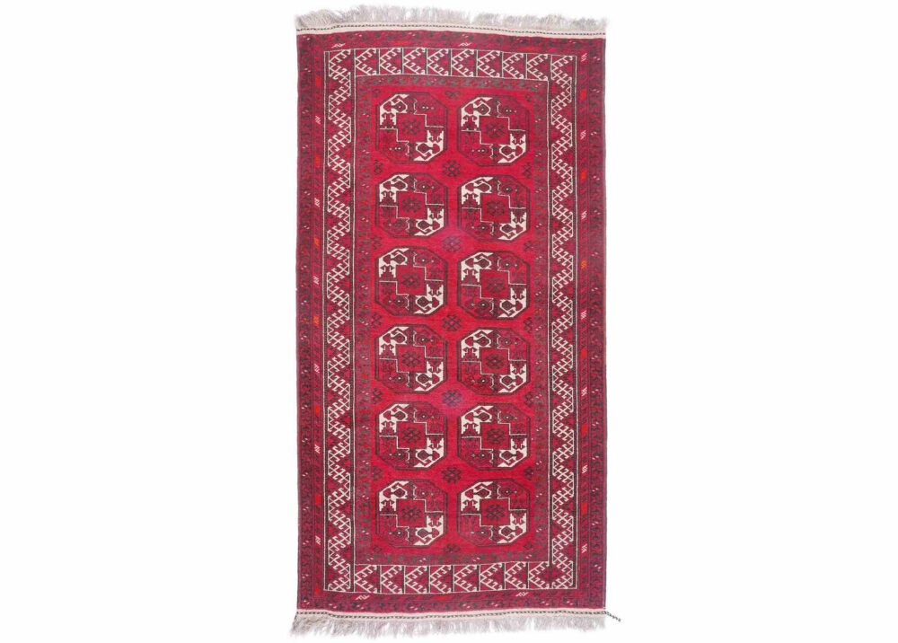 Fil Pai Red and Beige Outdoor Rug Traditional Semi-Old 6x3 ft - Rugs Turkey