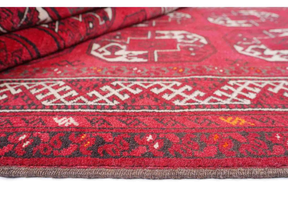 Fil Pai Red and Beige Outdoor Rug Traditional Semi-Old 6x3 ft - Rugs Turkey