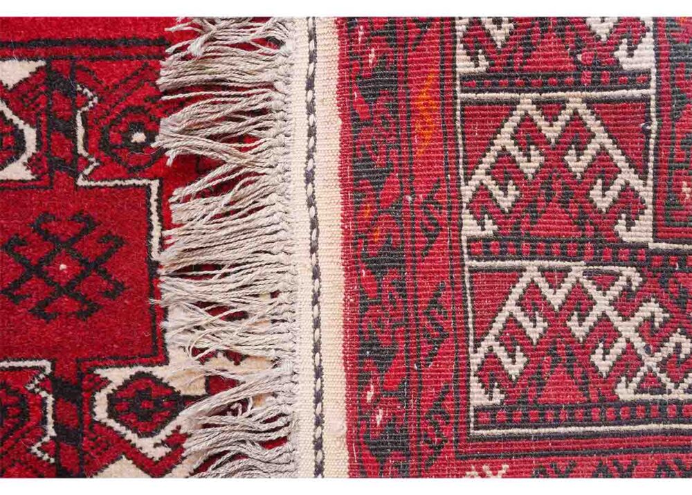 Fil Pai Red and Beige Outdoor Rug Traditional Semi-Old 6x3 ft - Rugs Turkey