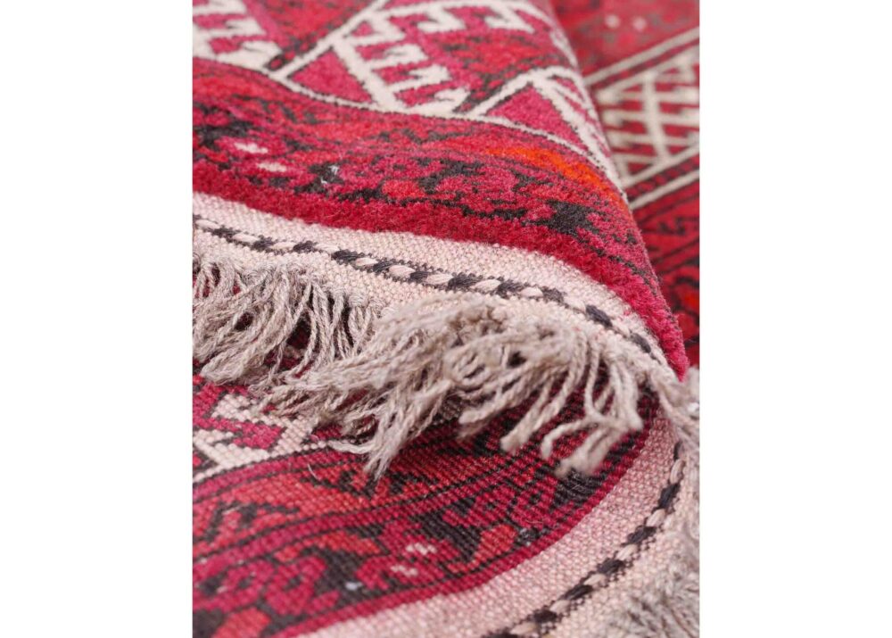 Fil Pai Red and Beige Outdoor Rug Traditional Semi-Old 6x3 ft - Rugs Turkey