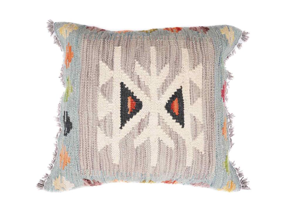 Floor Sitting Cushion Pillows Set of 3 Geometric Pattern Handwoven Kilim - Rugs Turkey