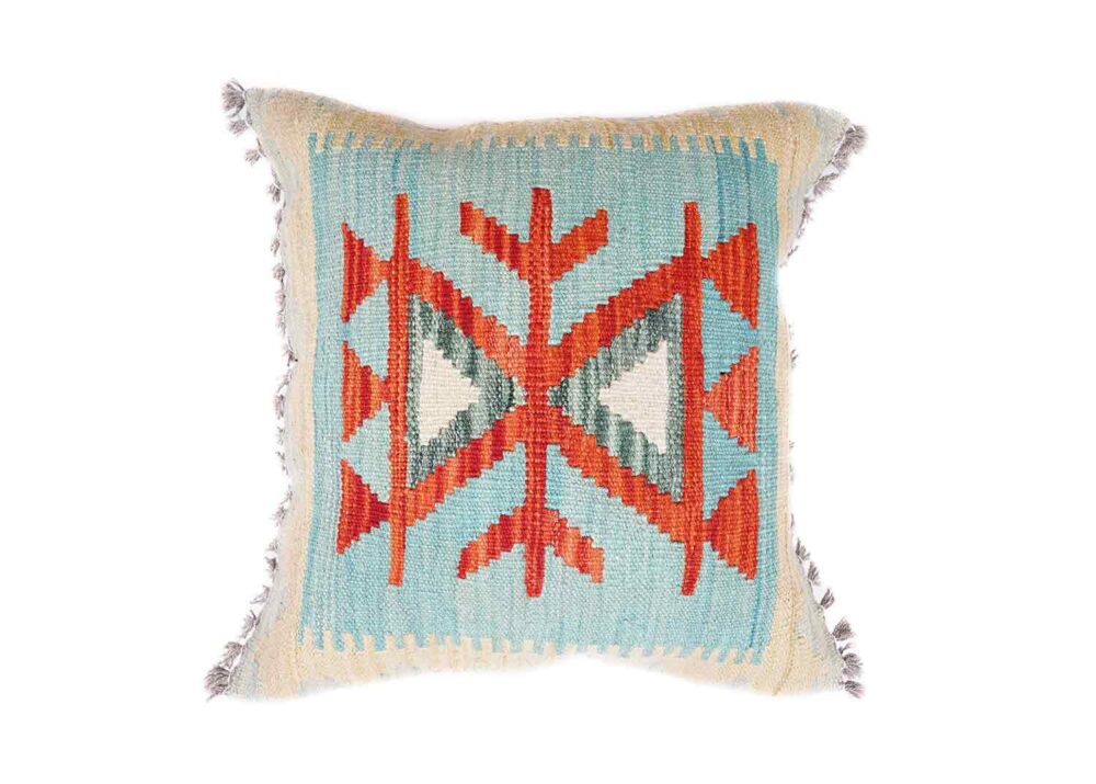 Floor Sitting Cushion Pillows Set of 3 Geometric Pattern Handwoven Kilim - Rugs Turkey