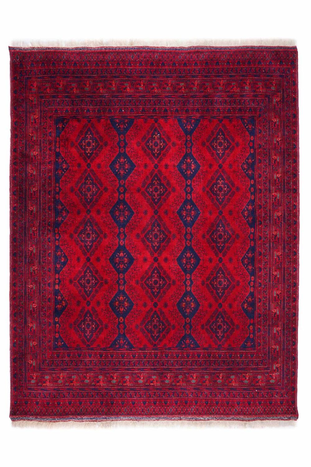 Genuine Bilicik Red and Blue Traditional Rug 6x5 ft Handknotted with Wool - Rugs Turkey