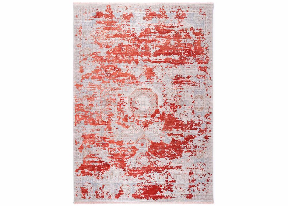 Geometric Memluk Red Grey Area Rug for Modern Homes 5x7 ft - Rugs Turkey