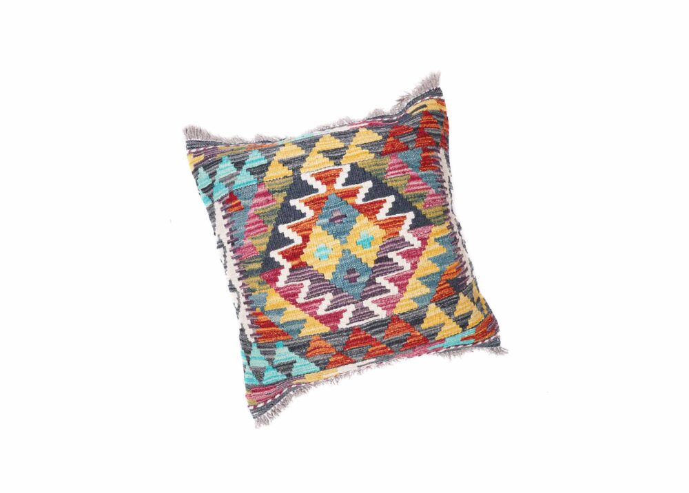 Geometric Pattern Throw Pillows Kilim Cushion - Handwoven 1.6x1.7 ft - Rugs Turkey