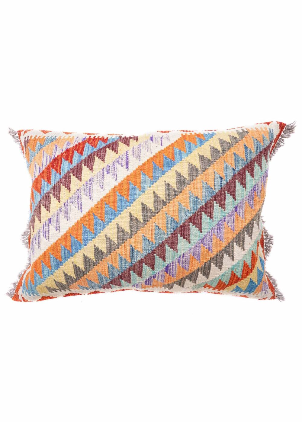 Geometric Scandinavian Pillow Kilim, Handwoven from Wool 2x3ft - Rugs Turkey