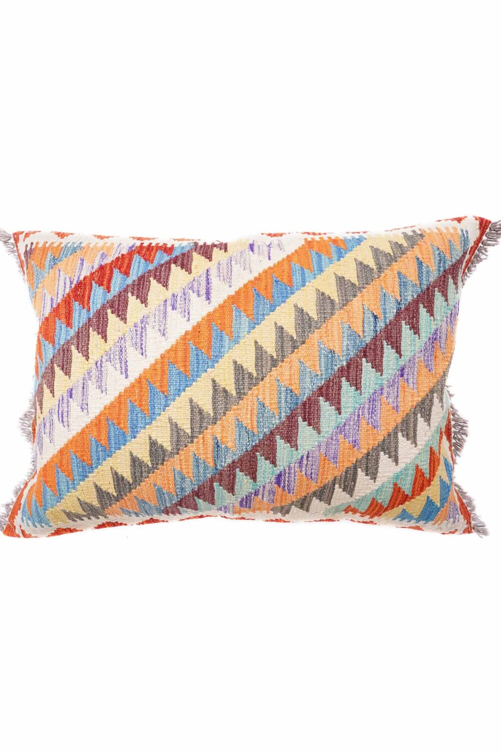 Geometric Scandinavian Pillow Kilim, Handwoven from Wool 2x3ft - Rugs Turkey