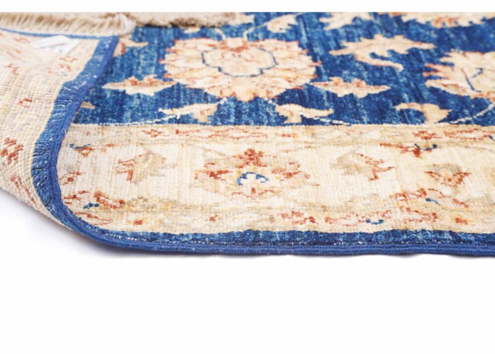 Hand-Knotted precious Rug Beige and Blue for Dining Room 3.3x3 ft - Rugs Turkey