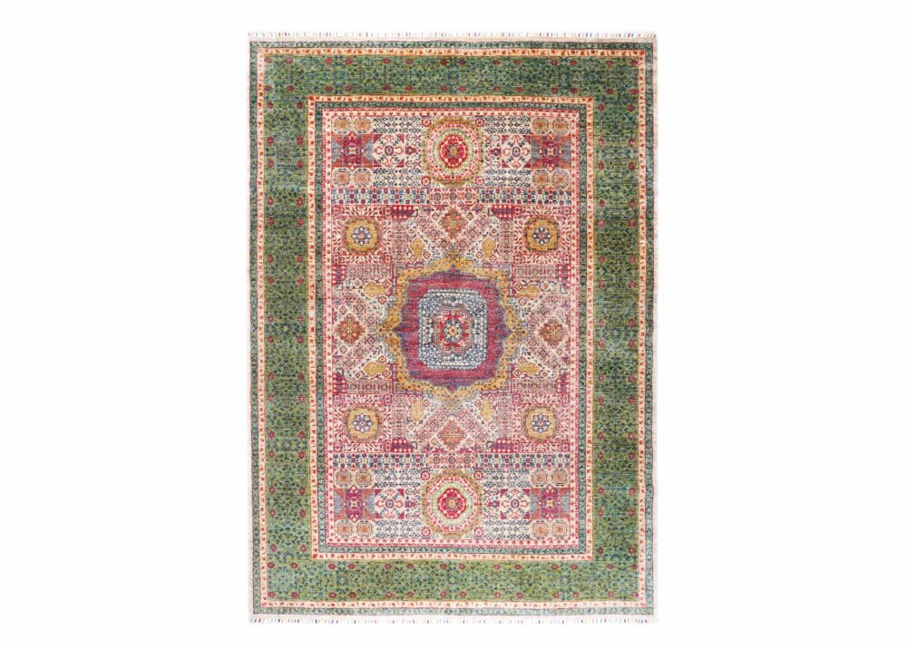 Handknotted Memluk Traditional Green Rug 7.9x5.7 ft - Rugs Turkey