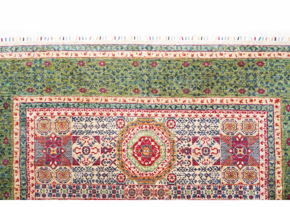 Handknotted Memluk Traditional Green Rug 7.9x5.7 ft - Rugs Turkey