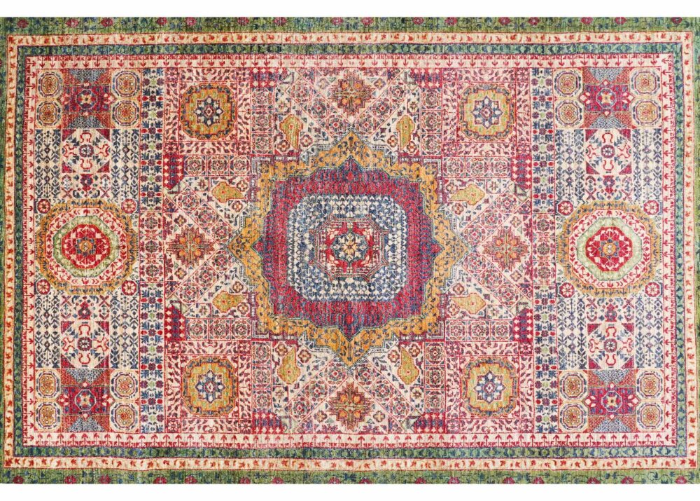 Handknotted Memluk Traditional Green Rug 7.9x5.7 ft - Rugs Turkey