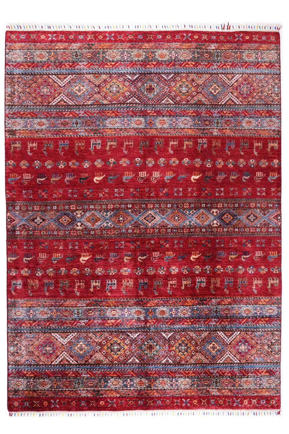 Handknotted, Red and Orange Traditional Rug for Room 7.8x5.8 ft - Rugs Turkey