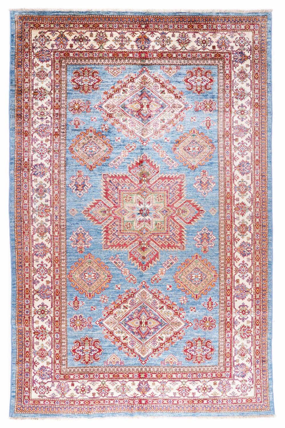 Handknotted Sherwan Geometric Traditional Orange Rug 8.3x5.4 ft - Rugs Turkey