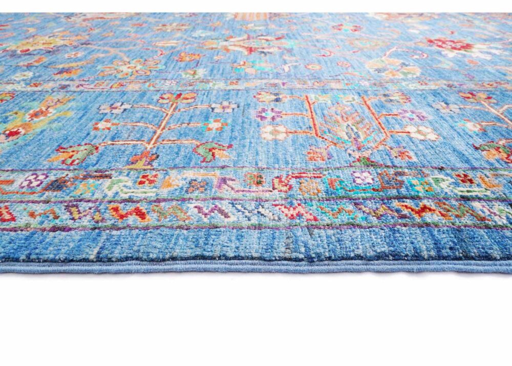 Handknotted Sultani Traditional Blue Rug - Oriental Design 9.4x6 ft -Rugs Turkey