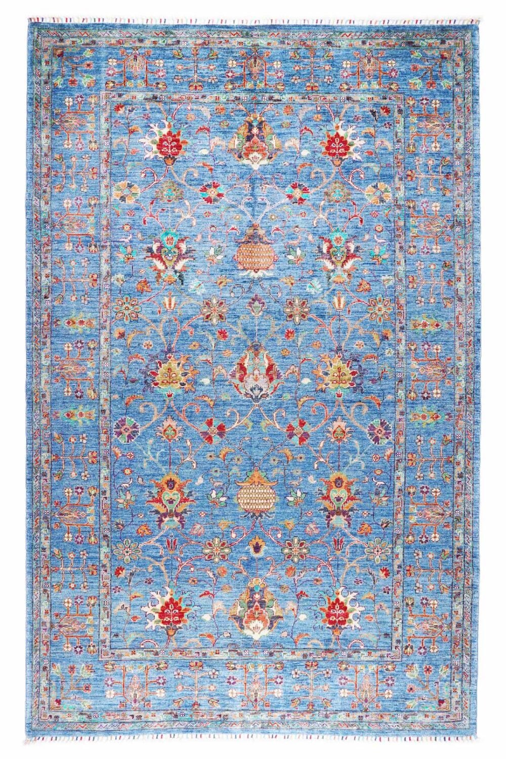 Handknotted Sultani Traditional Blue Rug - Oriental Design 9.4x6 ft -Rugs Turkey