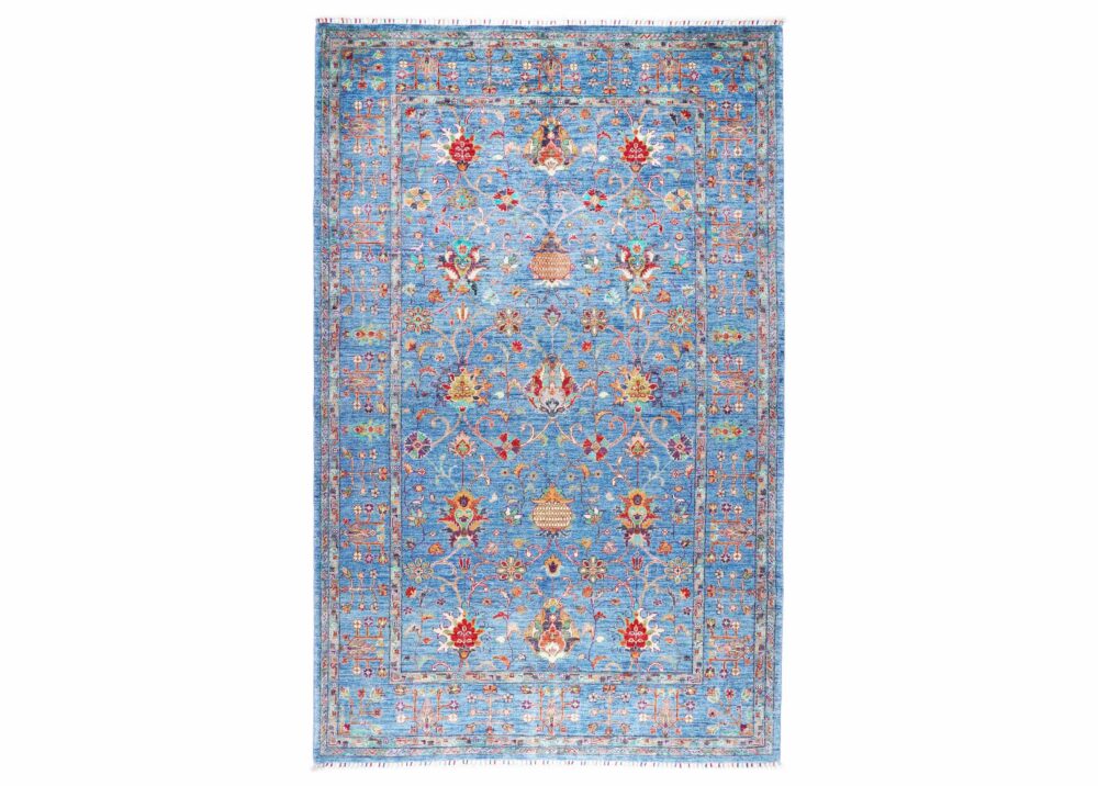 Handknotted Sultani Traditional Blue Rug - Oriental Design 9.4x6 ft -Rugs Turkey