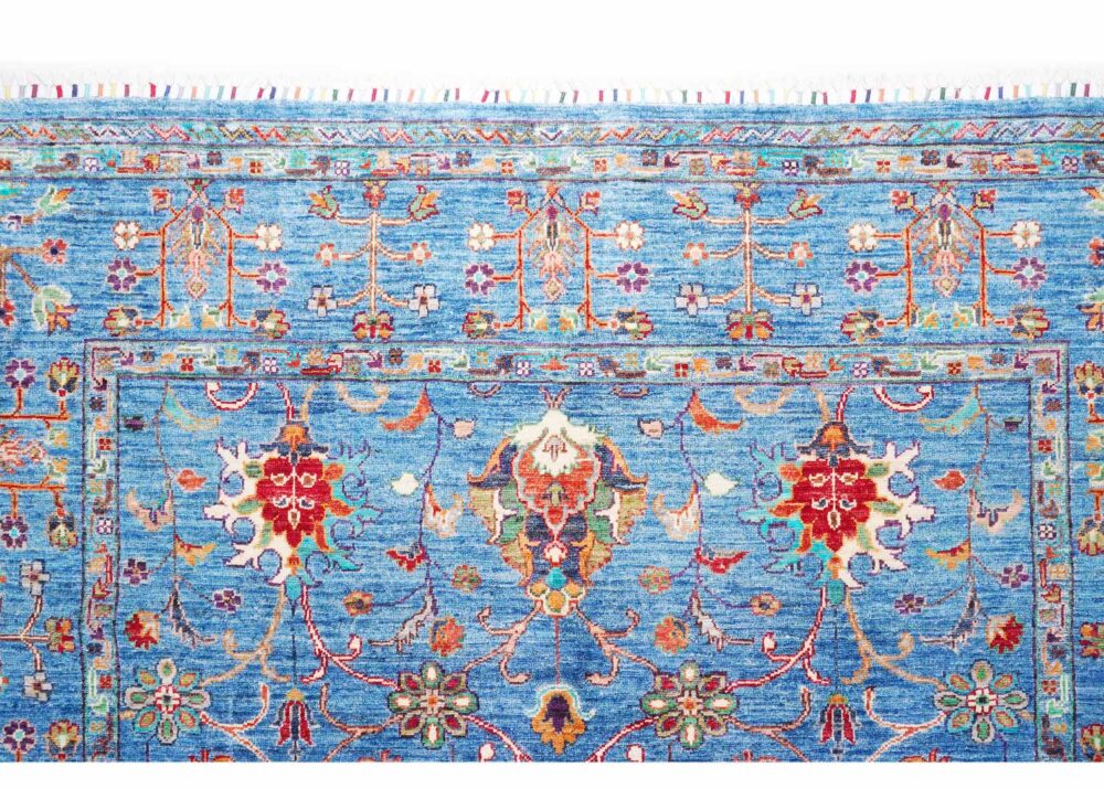 Handknotted Sultani Traditional Blue Rug - Oriental Design 9.4x6 ft -Rugs Turkey