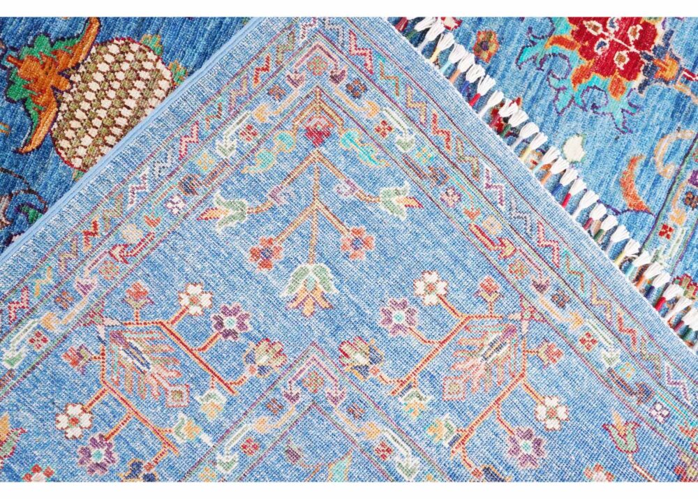 Handknotted Sultani Traditional Blue Rug - Oriental Design 9.4x6 ft -Rugs Turkey