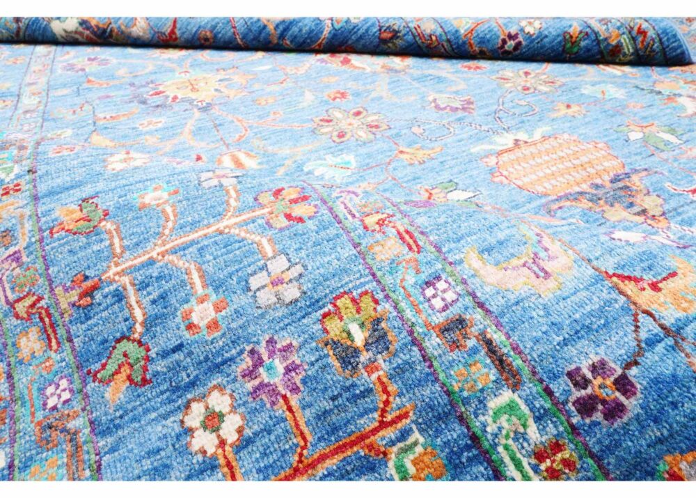 Handknotted Sultani Traditional Blue Rug - Oriental Design 9.4x6 ft -Rugs Turkey