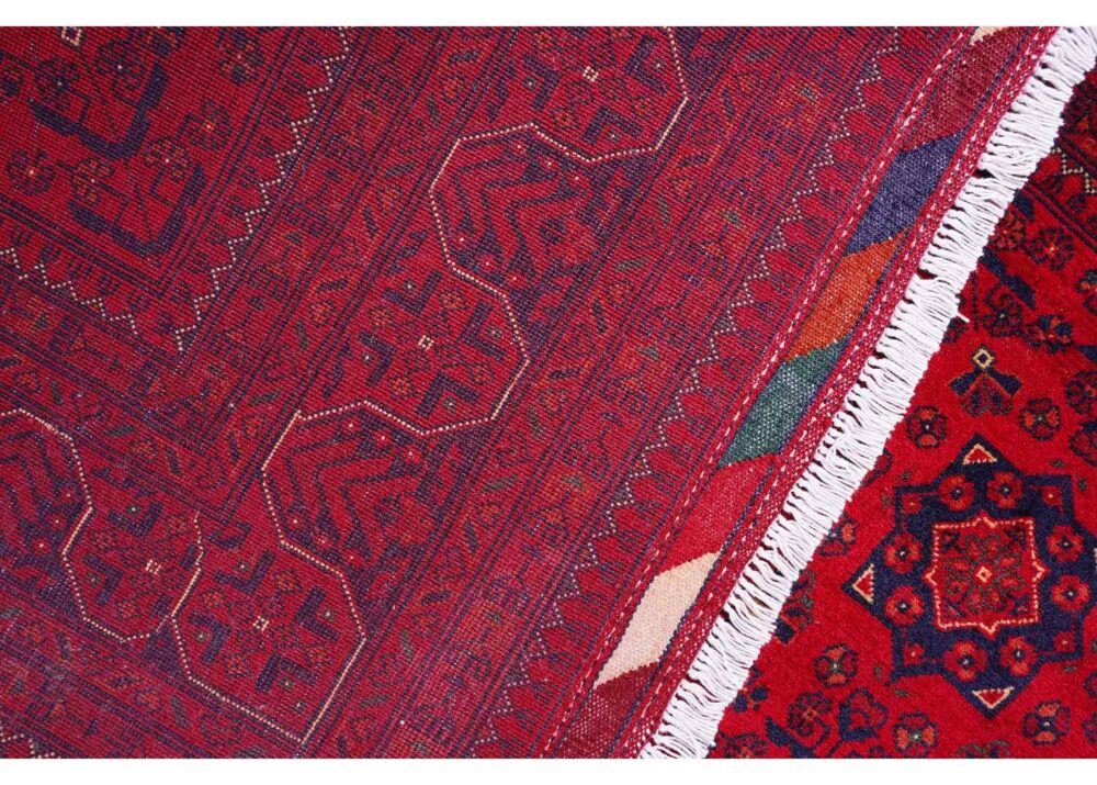 Handknotted Traditional Wool Rug Red Bilicik Rug with Oriental Pattern 7.3x5.7 ft - Rugs Turkey